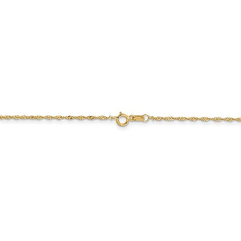 Leslie's Yellow 14 Karat Gold 1mm Singapore Chain With Lobster Clasp C