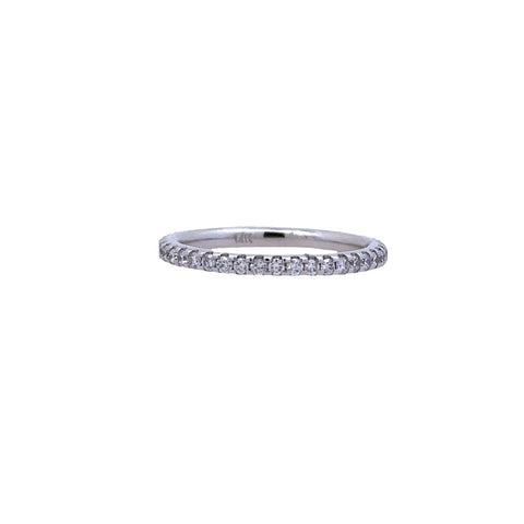 Lady's White Polished 14 Karat Eternity Anniversary Ring Size 6 With 4