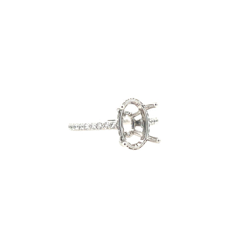 Brookside Custom Cathedral With Low Profile Halo Ring | 19k White
