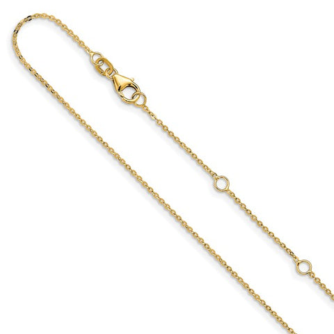 Yellow Polished 14 Karat 1.2Mm Flat Cable Chain Length 16
