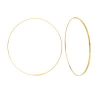 Lady's Yellow 14 Karat 60Mm Flat/Round Wire Hoop Earrings