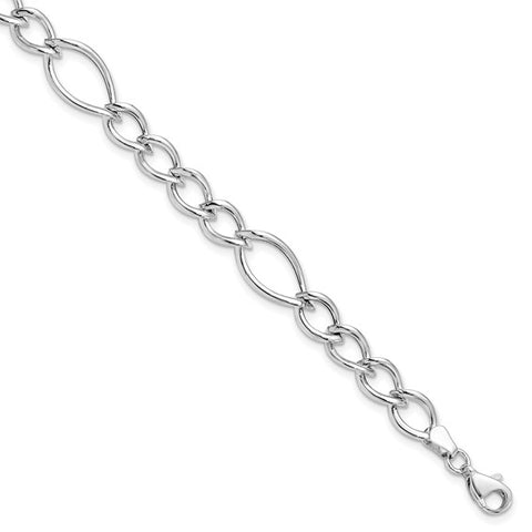 White 10 Karat Link Bracelet Length 7.5