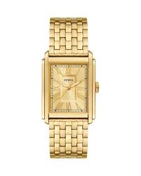Carraway Three Hand Gold Tone Stainless Steel Fossil Watch