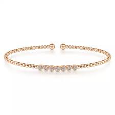 "Lady's Rose 14K Bead Cuff Bracelet: A Timeless Symbol of Elegance and Romance"