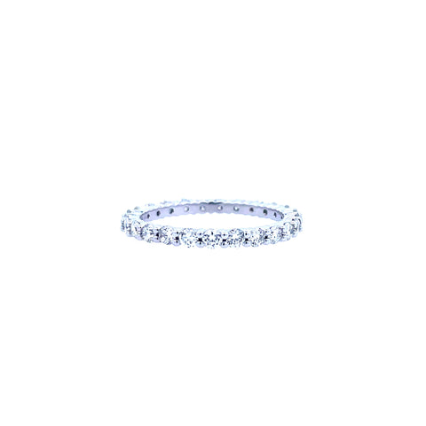 Lady's White 14 Karat Double Prong Eternity Anniversary Ring Size 6.5