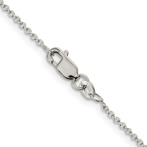 White Sterling Silver 1.25Mm Cable With Lobster Clasp Chain Length 16