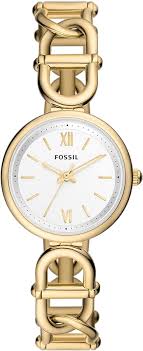 Carlie Three Hand Gold Tone Stainless Steel Fossil Watch