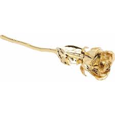 12" Gold Rose Closed Dipped In 24 Karat Gold