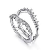 Lady's White 14 Karat Curved, Prong Set Ring Size 6.5 With 0.45Tw Roun