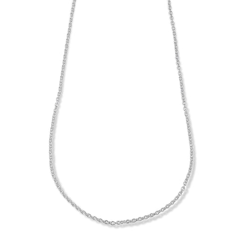 White Sterling Silver .8Mm Anchor Chain Chain Length 18