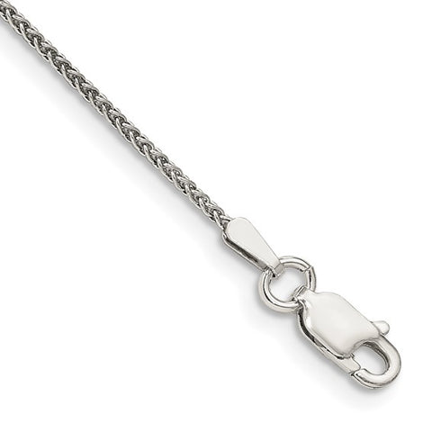 White Sterling Silver 1.25Mm Spiga With Lobster Clasp Chain Length 16