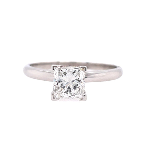 Solitaire Engagement Ring | 14k White (1.01ct Princess-Cut)