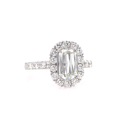 Oval Halo Ring | 18k White (0.80ct Oval)