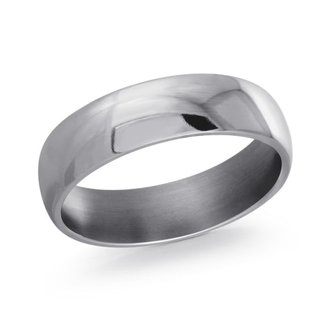 Grey Tantalum 6Mm Traditional Ring Size 10