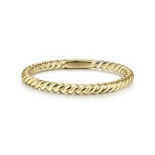 Lady's Yellow 14 Karat Twisted Rope Stackable Fashion Ring Size 6.5