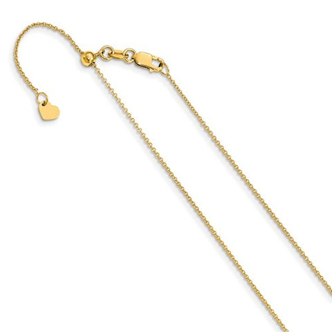 Yellow 14 Karat .7Mm Round Cable Chain Length 22