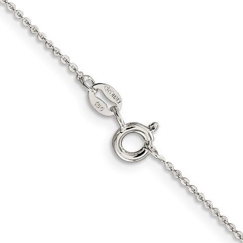White Sterling Silver 1.15Mm Flat Cable Chain Length 18