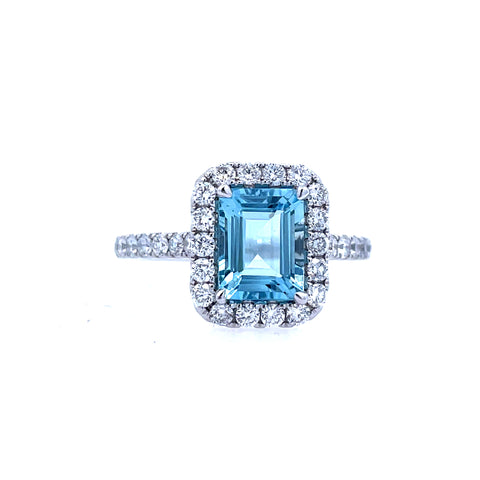 Emerald Halo Fashion Ring | 18k White (1.65ct Emerald)