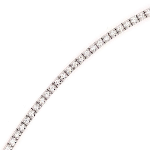 Lady's White 14 Karat Single Row Bracelet Length 7 With 2.00Tw Round H