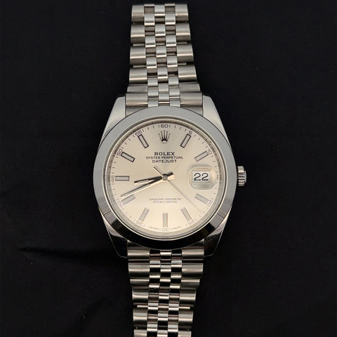 Rolex Datejust 41mm Smooth Silver Dial Ref# 539EF170 M# 126300 Pre-Own