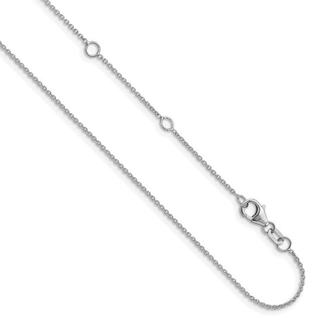 White Polished 14 Karat 1.25Mm Round Cable Chain Length 16+2