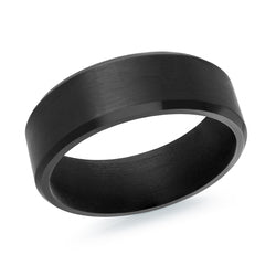 Black Polished Tantalum 8Mm With Edge Ring Size 10