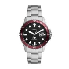 Fossil Blue Dive Three-Hand Date Stainless Steel Watch; This dive-styl