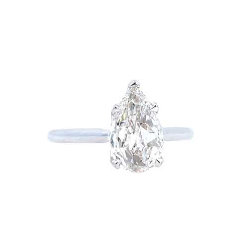 Lady's White 14 Karat Solitaire Ring Size 6.5 With One 1.26Ct L'amour