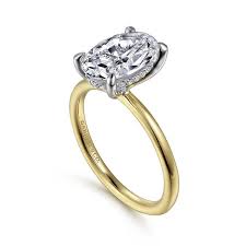 Solitaire With Hidden Halo Ring | 14kTwo-Toned