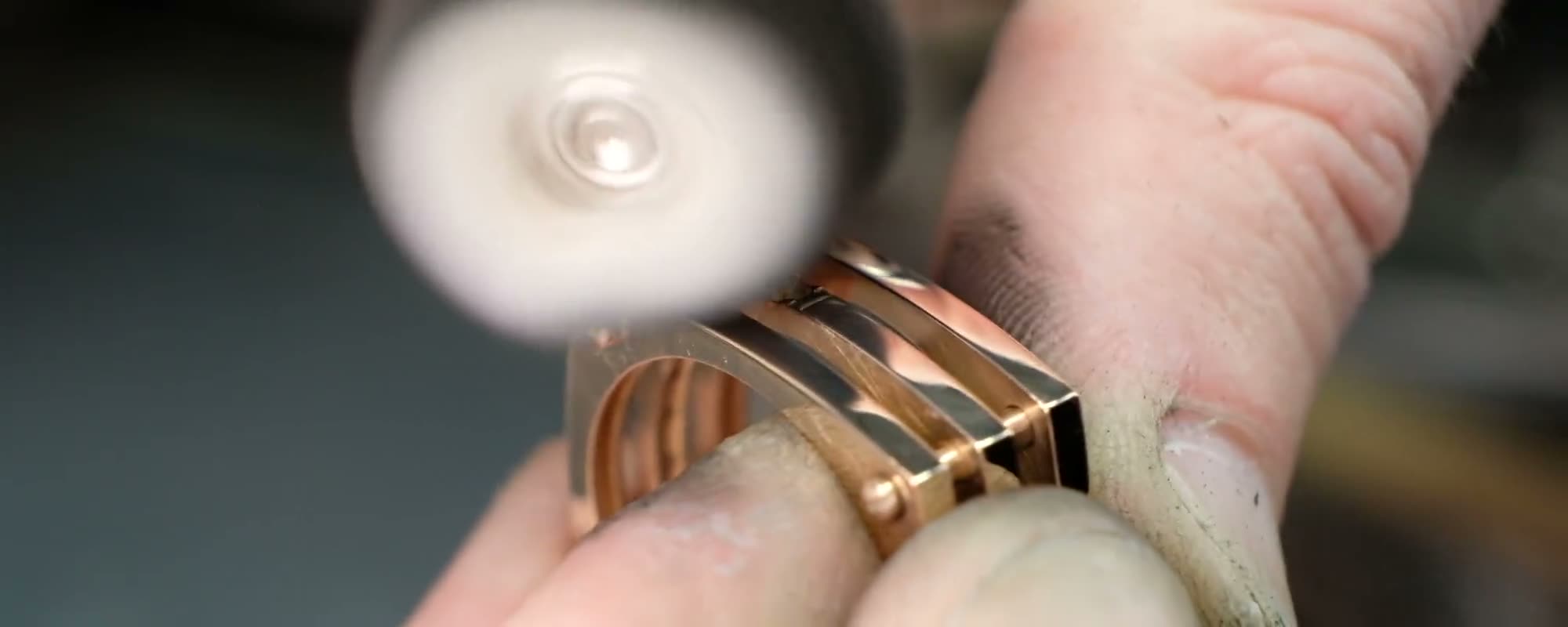 A custom ring taking shape at the J. David bench