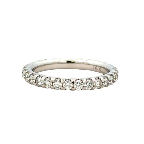 Lady's White 14 Karat "U" Prong Eternity Anniversary Ring Size 6 With 29=1.05Tw Round G/H SI1 Diamonds