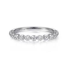 Lady's White 14 Karat Single Prong Anniversary Ring With 13=0.53Tw Round G/H Si2 Diamonds