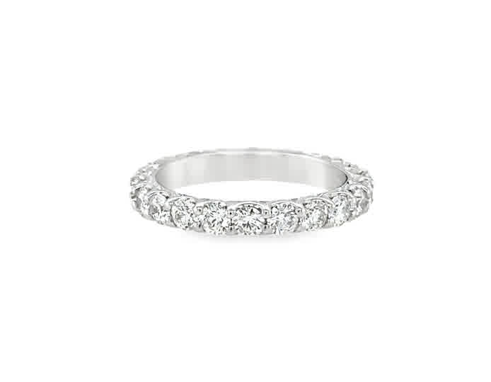 Lady's White Polished 14 Karat Prong Set Eternity Anniversary Ring Size 6 With 22=1.78Tw Round G/H Si1 Diamonds