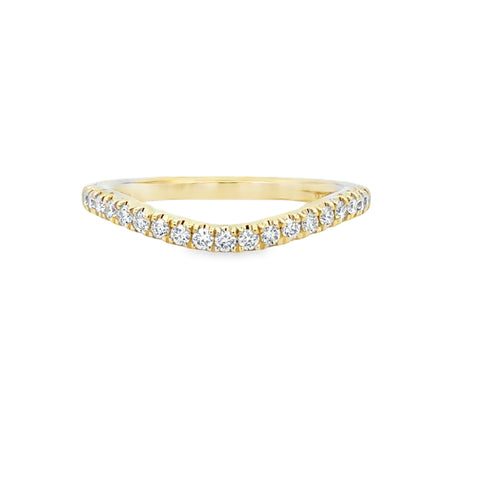 Lady's Yellow 14 Karat Prong Set Anniversary Ring Size 6.5 = 0.25tw Round G/H SI1 Diamonds