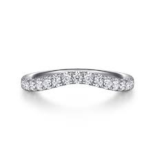Lady's White 14 Karat Prong Set, Curved Anniversary Ring Size 6.5 = 0.47tw Round G/H SI2 Diamonds