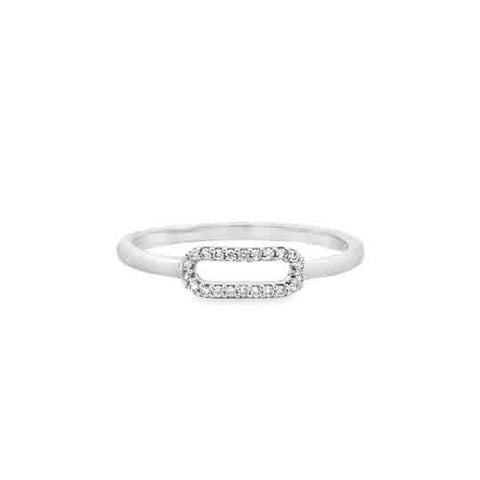 Lady's White Sterling Silver Modern Stackable Fashion Ring Size 6.5 With 22 0.07Tw Round G/H Si2 Diamonds