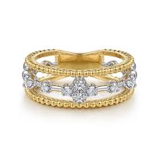 Lady's Tt 14 Karat Bujukan Collection, Stackable Fashion Ring Size 6.5 With = 0.25Tw Round G/H Si2 Diamonds