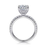 White 14 Karat Prong Set With Hidden Halos Ring one 8.00mm Round Cubic Zirconium
0.47tw Round G/H SI2 Diamonds