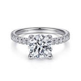White 14 Karat Prong Set With Hidden Halos Ring one 8.00mm Round Cubic Zirconium
0.47tw Round G/H SI2 Diamonds