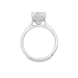 White 14 Karat Hidden Halo Solitaire Ring Size 6.5 With One 2.Ct Round Cubic Zirconium And 0.06Tw Round G/H Si2 Diamonds