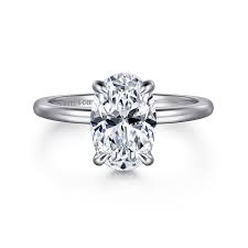 White 14 Karat Solitaire Remount Size 6.5 With One 11.00X7.20Mm Oval Cubic Zirconium