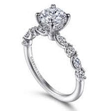 White 14 Karat Alternating With Diamond Crown Ring Size 6.5 one = 7.40mm Round Cubic Zirconium
4 = 0.26tw Marquise G/H VS2 Diamonds
= 0.23tw Round G/H SI1 Diamonds