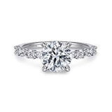 White 14 Karat Alternating With Diamond Crown Ring Size 6.5 one = 7.40mm Round Cubic Zirconium
4 = 0.26tw Marquise G/H VS2 Diamonds
= 0.23tw Round G/H SI1 Diamonds