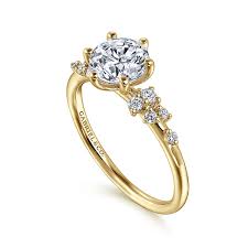 Yellow 14 Karat Scattered Ring Size 6.5 one = 8.00mm Round Cubic Zirconium
= 0.17tw Round G/H SI1 Diamonds