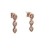 Lady's Yellow 14 Karat Bezel, Teardrop Earrings With 6=0.82Tw Pear G/H Si1 Diamonds