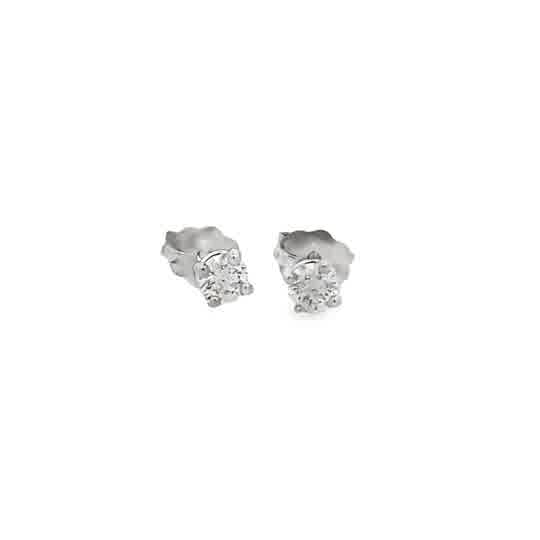 Lady's White 14 Karat Four Prong Studs Earrings With 2 0.25Tw Round G/H Si2 Diamonds