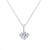 Lady's White 14 Karat Four Prong Solitaire Pendant With One 0.75Ct Round K/L I2 Diamond