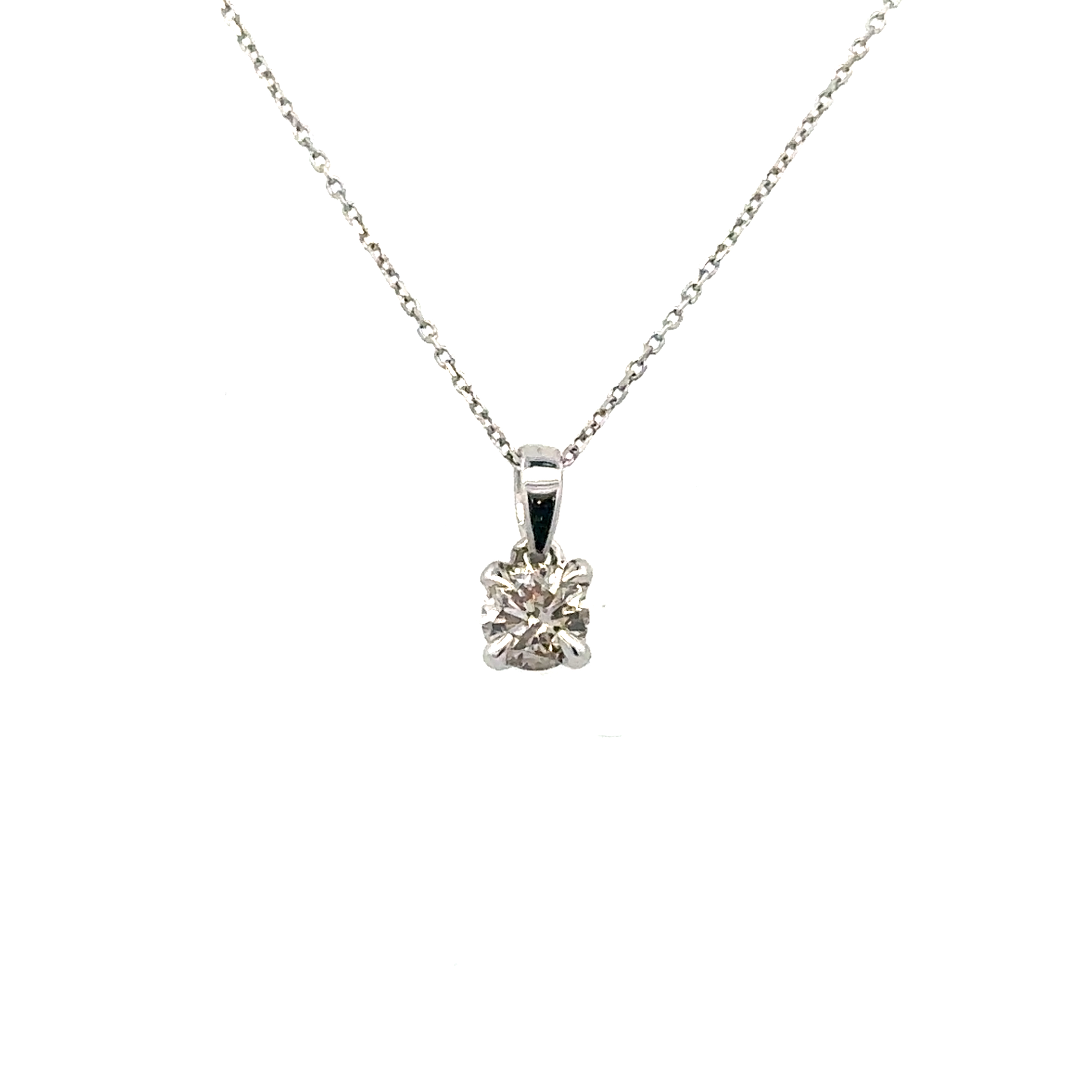 White 14 Karat Solitaire Style Pendant Length 18 one = 0.25ct Round J/K I2 Diamond  Regularly $899 Valentine's Special  $449