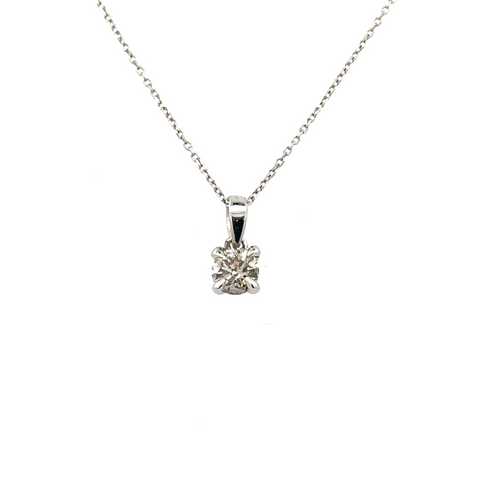 White 14 Karat Solitaire Style Pendant Length 18 one = 0.25ct Round J/K I2 Diamond  Regularly $899 Valentine's Special  $449