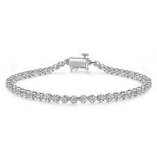 White 14 Karat Lusso Collection, Buttercup Set Tennis Bracelet Length 7 With = 1.01Tw Round G/H Si2 Diamonds